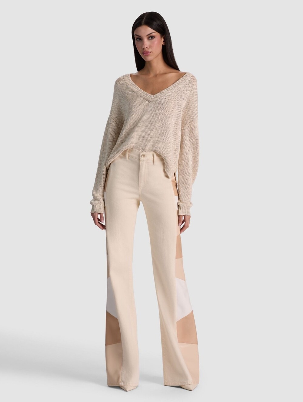 Alice + Olivia BEAUTIFUL VEGAN PATCHWORK JEAN - Picture 3 of 12
